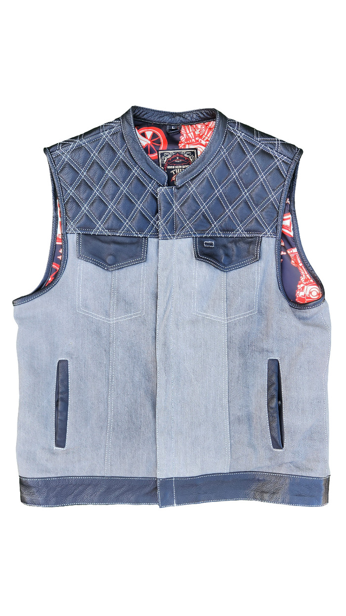 The TRADITIONAL Denim and leather Vest