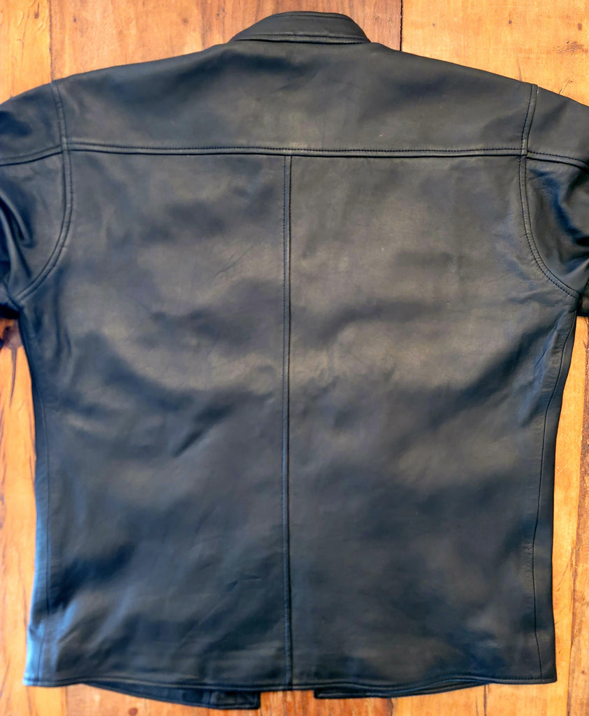Mens Button up Leather Shirt